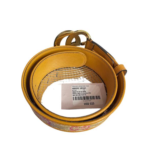 Gucci raffia big GG belt size 75 - Picture 3 of 9